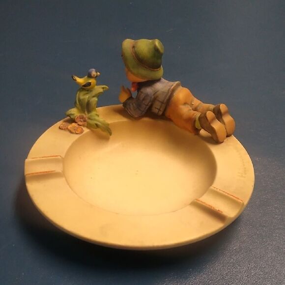 Vintage Goebel Hummel Ceramic Ashtray with Figurine - Picture 1 of 5